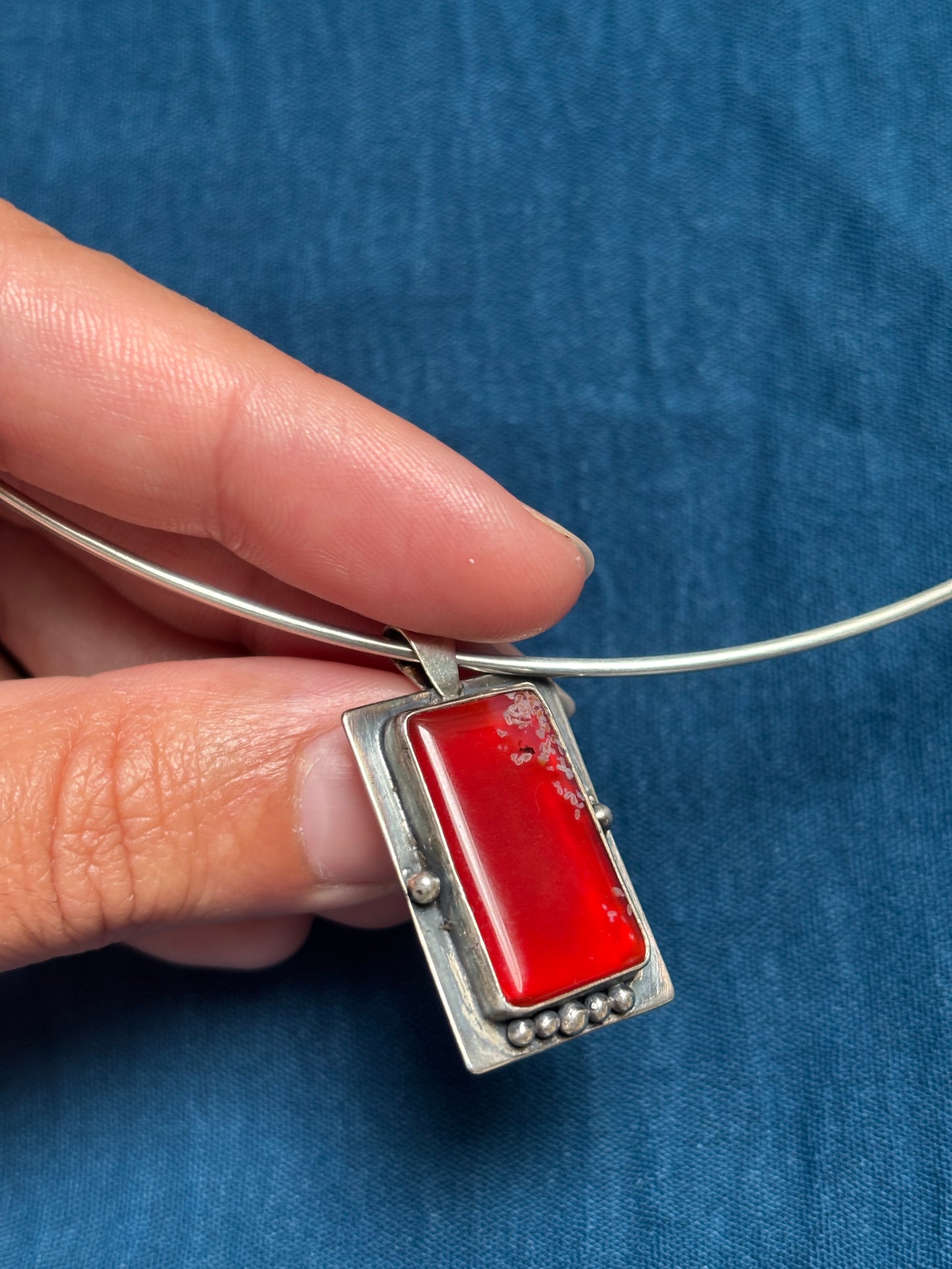 Red onyx choker necklace