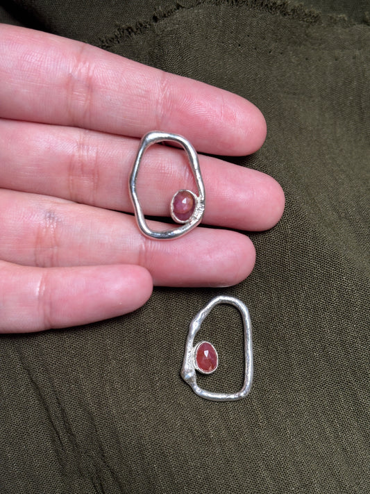 Alexandrite 'geode' molten earrings