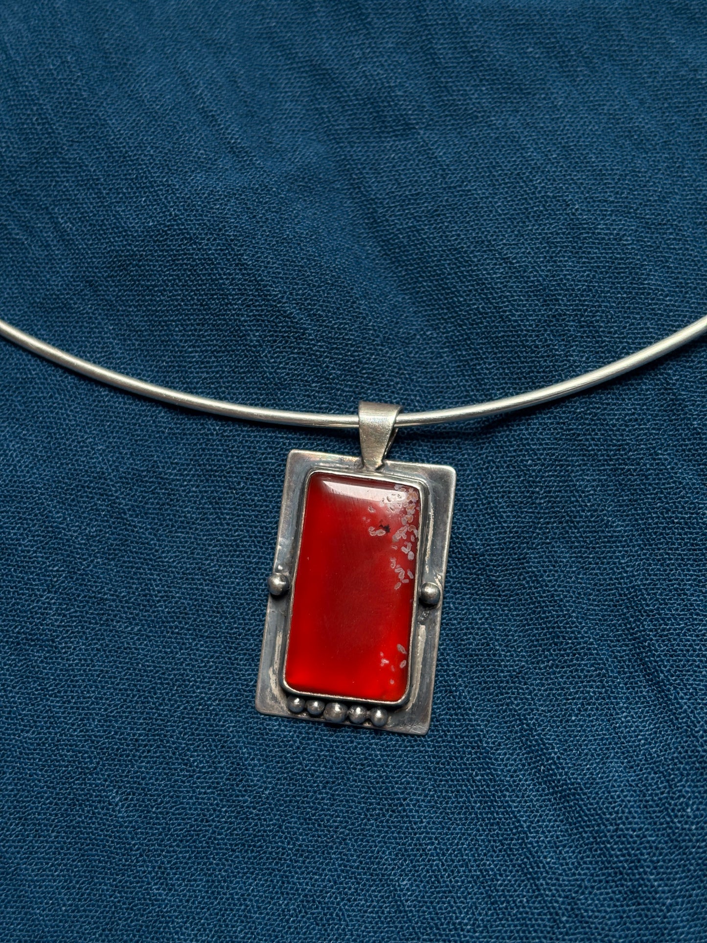 Red onyx choker necklace
