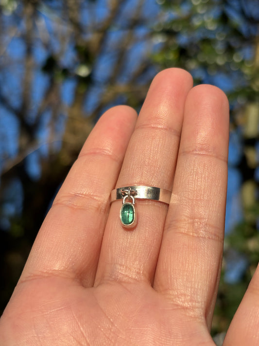 Tourmaline charm ring- Size R