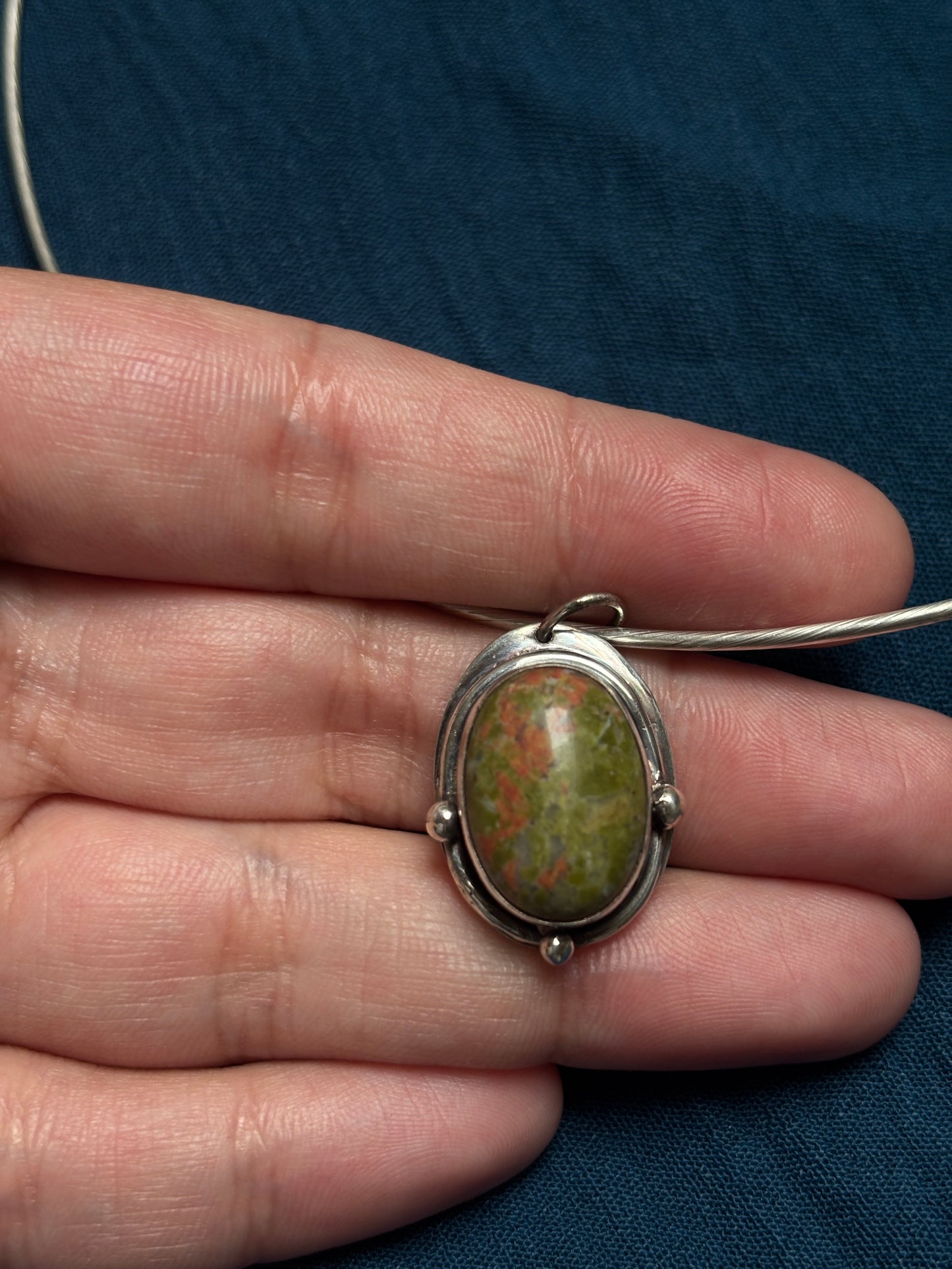 Unakite choker necklace