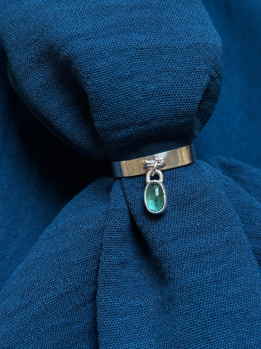 Tourmaline charm ring- Size R