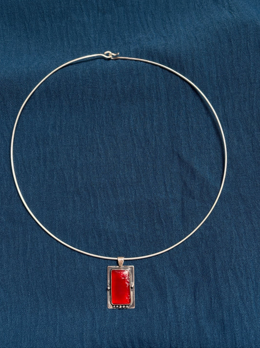 Red onyx choker necklace