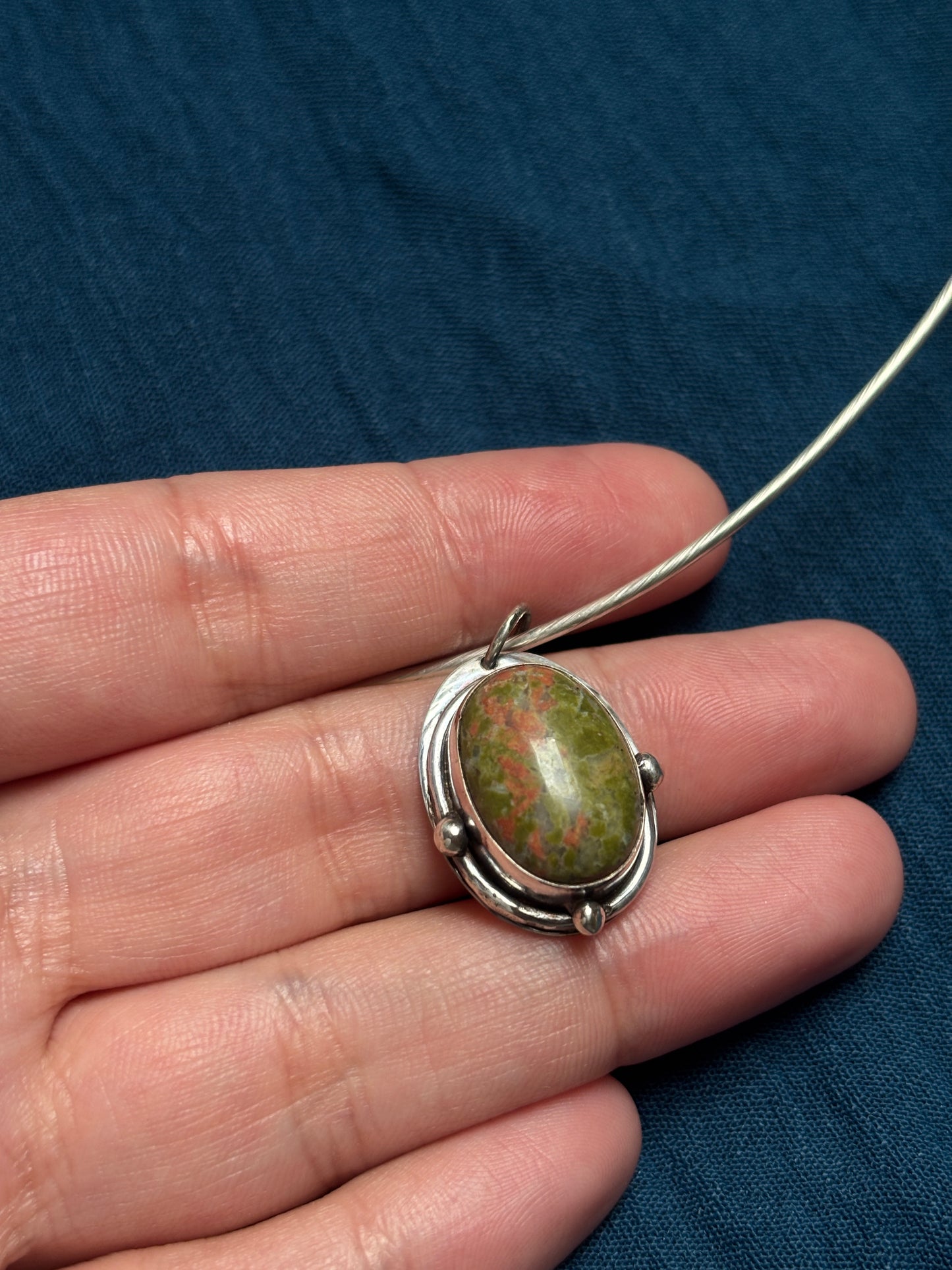 Unakite choker necklace