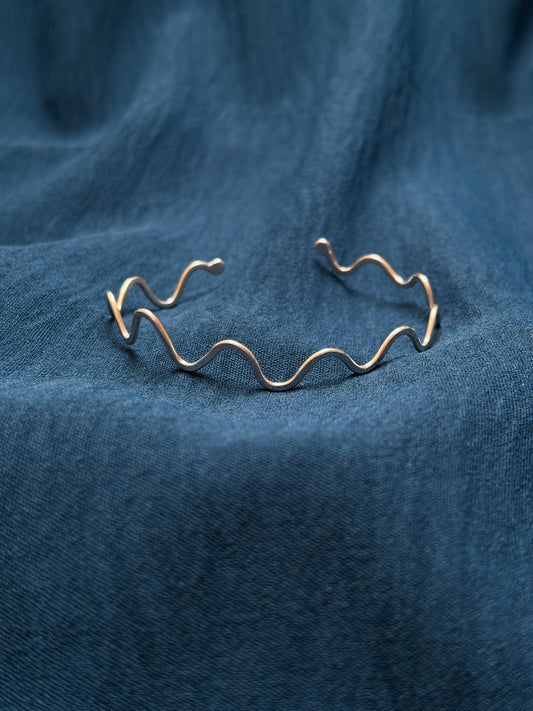 Wavy hammered cuff