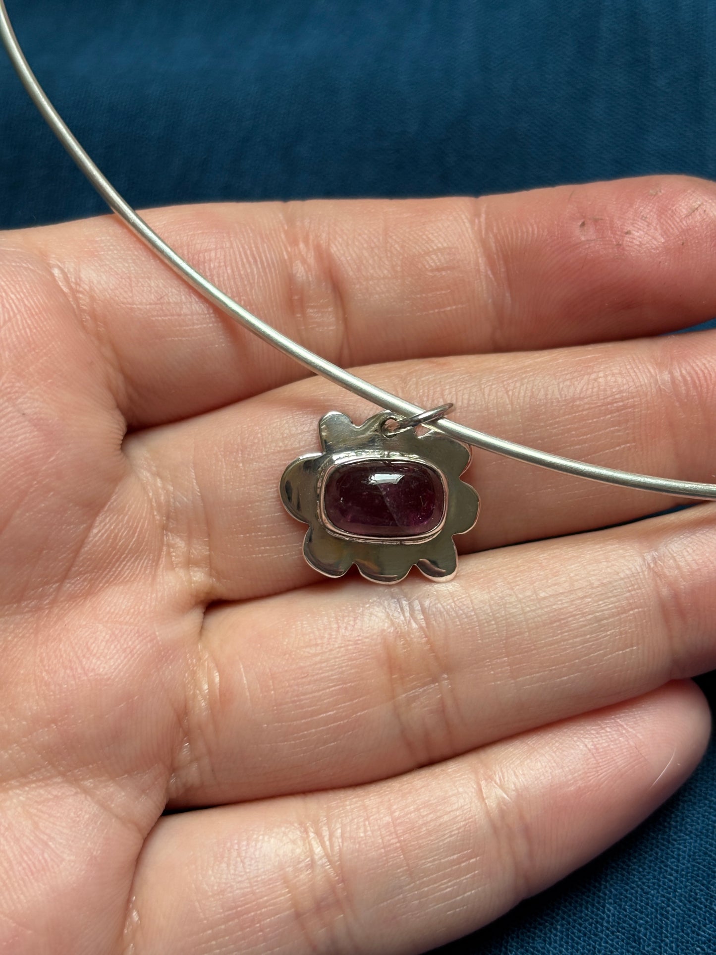 Tourmaline flower choker necklace
