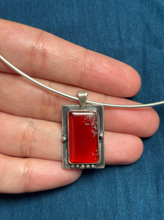Red onyx choker necklace