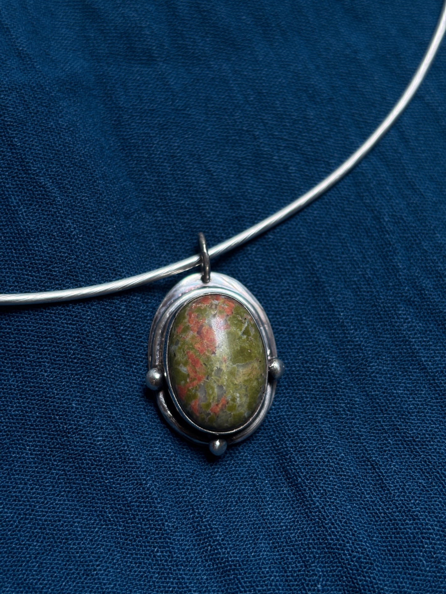 Unakite choker necklace